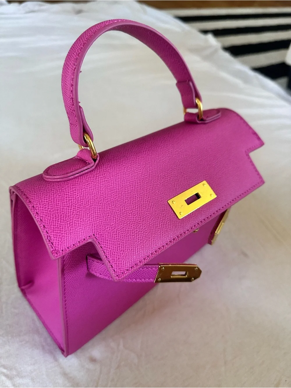 Pink Structured Top-Handle Women's Bag